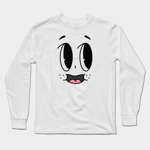 cute cartoon face Long Sleeve T-Shirt by ghazistore